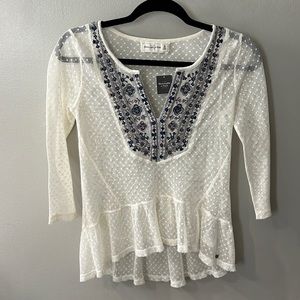 A&F Beaded Peplum Top